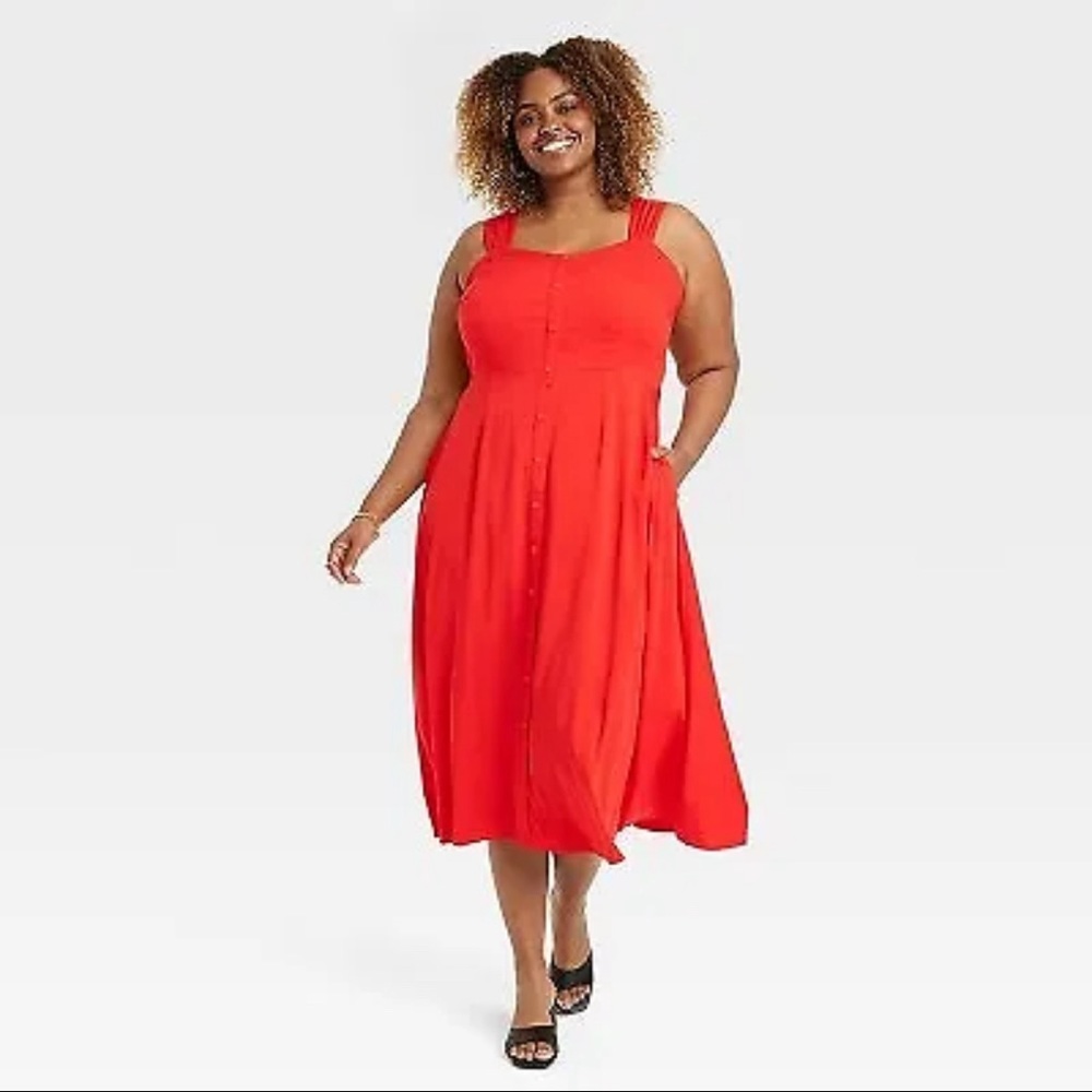 Women's Button-Front A-Line Dress